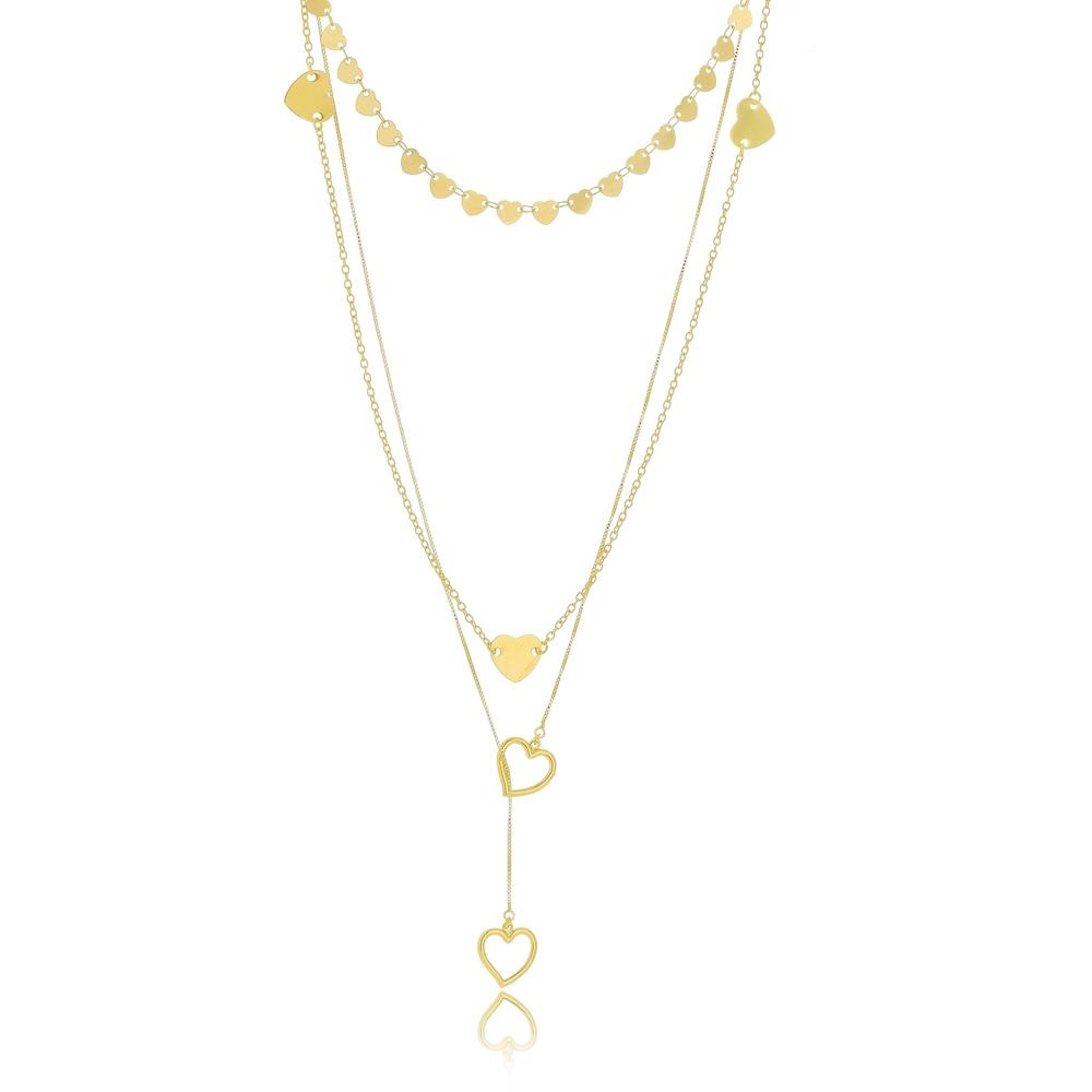 Mix de colar Priscilla banhado ouro 18k