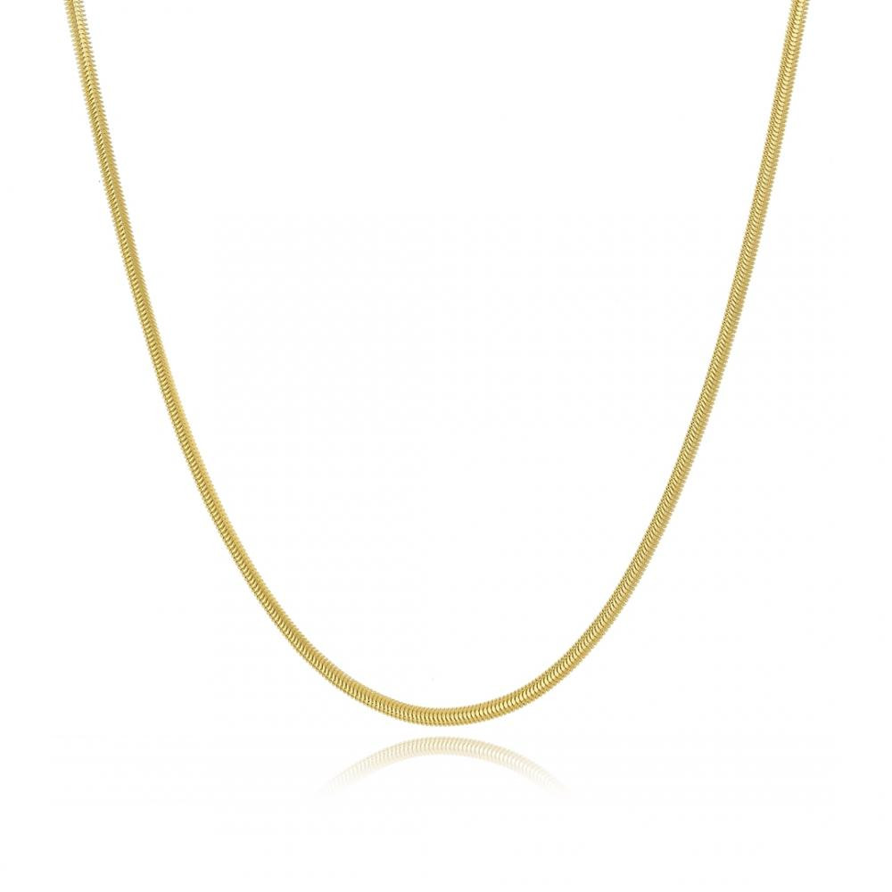 Colar malha tassia fina banhado a ouro 18k 
