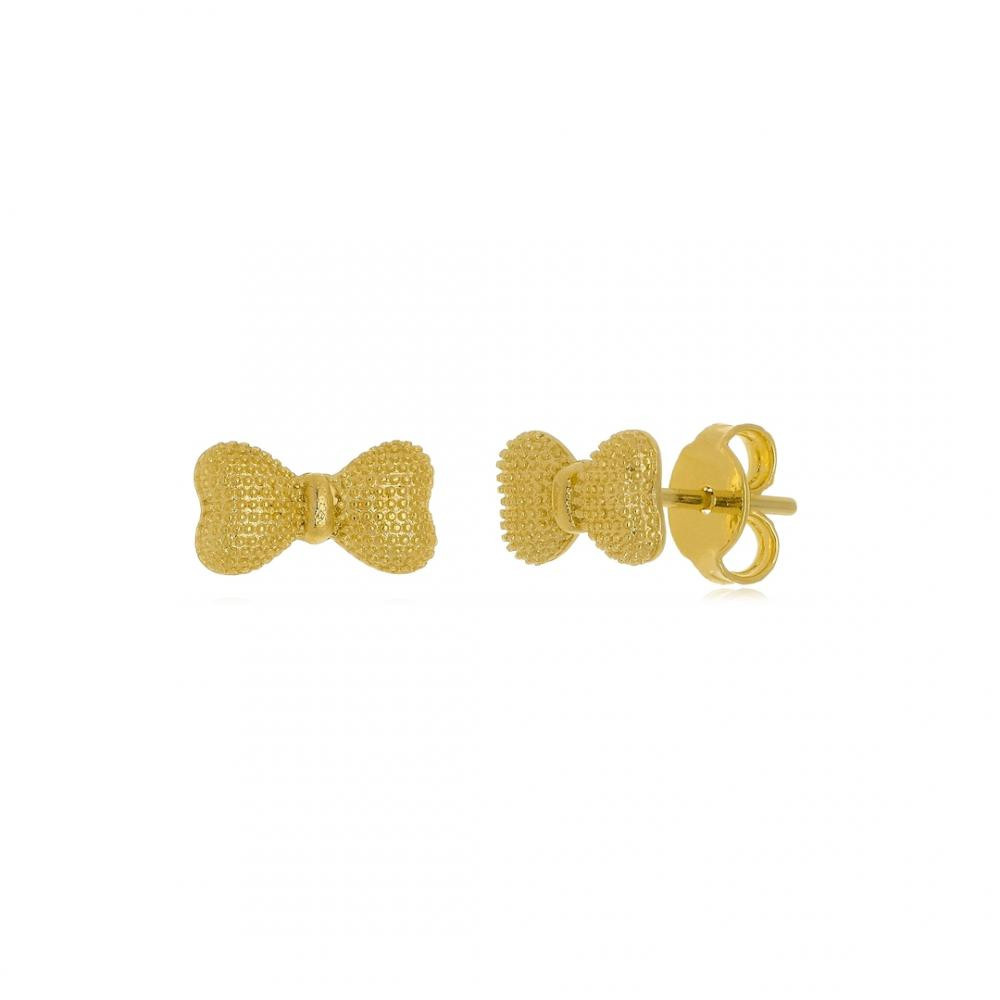 Brinco de laço folheado a ouro 18k