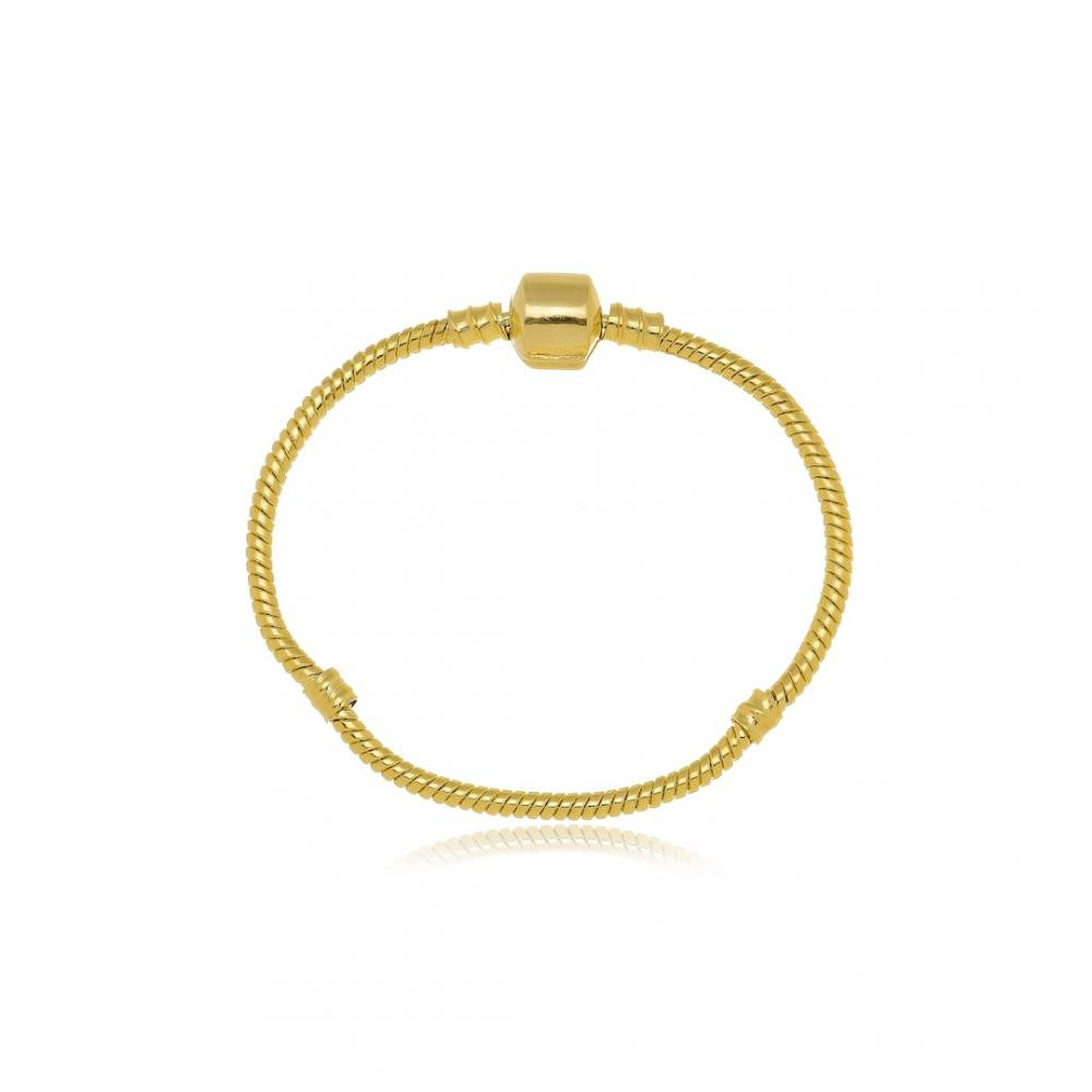 Pulseira estilo pandora banhada a ouro 18k