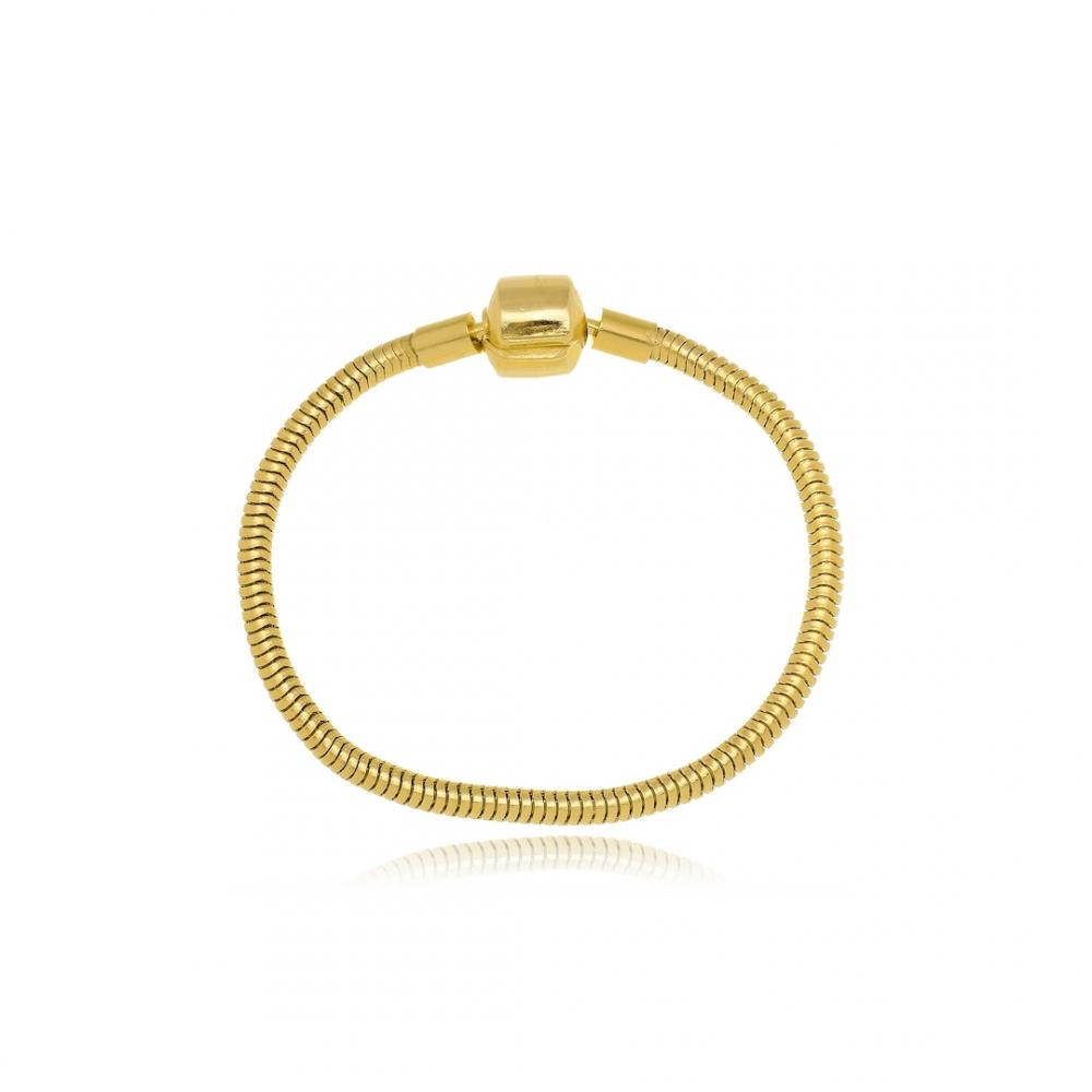 Pulseira estilo pandora banhada a ouro 18k