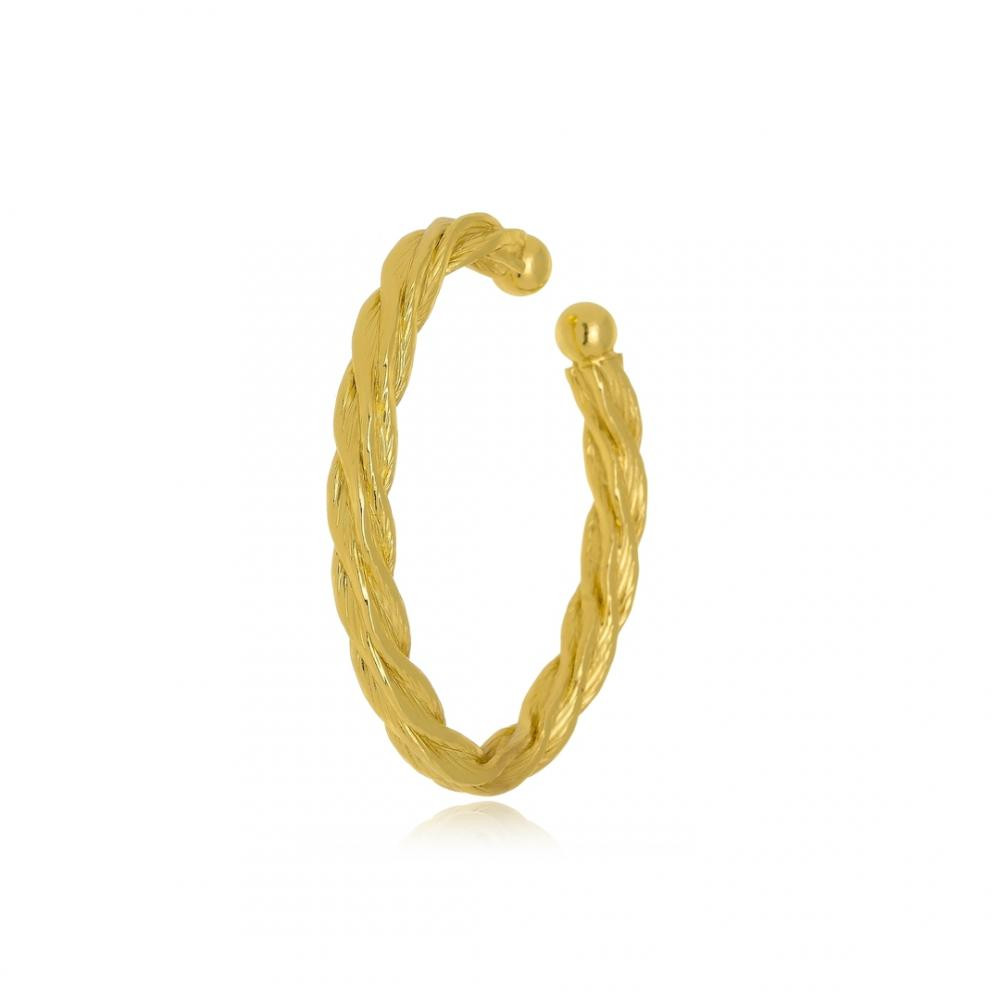 Piercing fake de pressão folheado a ouro 18k