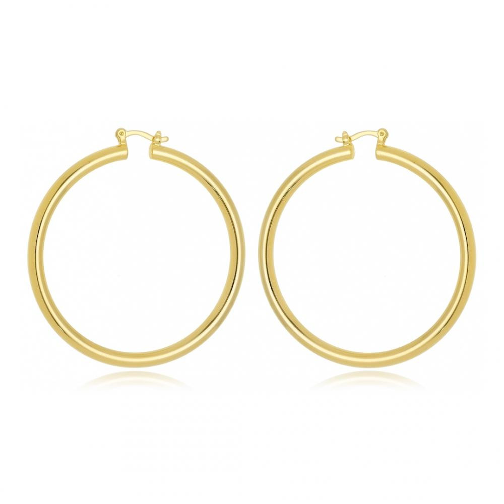 Brinco de argola folheado a ouro 18k 