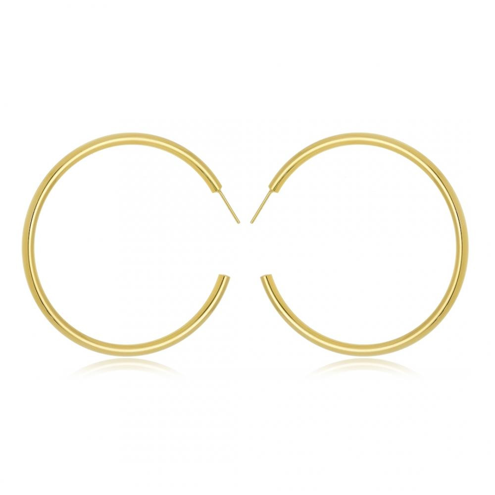 Brinco de argola folheado a ouro 18k 