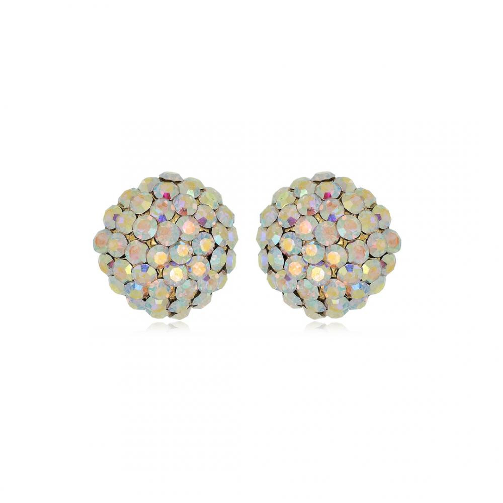 Brinco de strass folheado a ouro 18k 