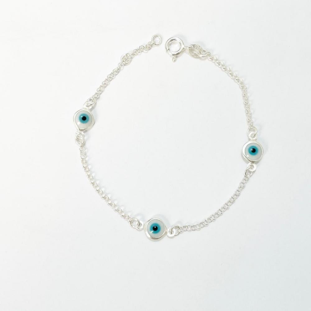 Pulseira com olho grego prata 925