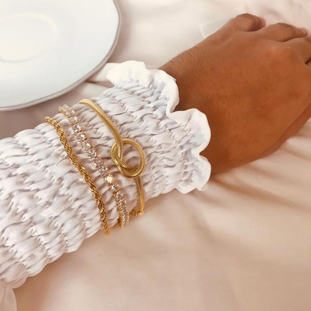 Pulseira tassia fina banhada a ouro 18k