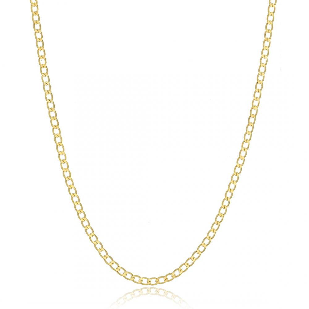 Colar com corrente grumet folheado a ouro 18k