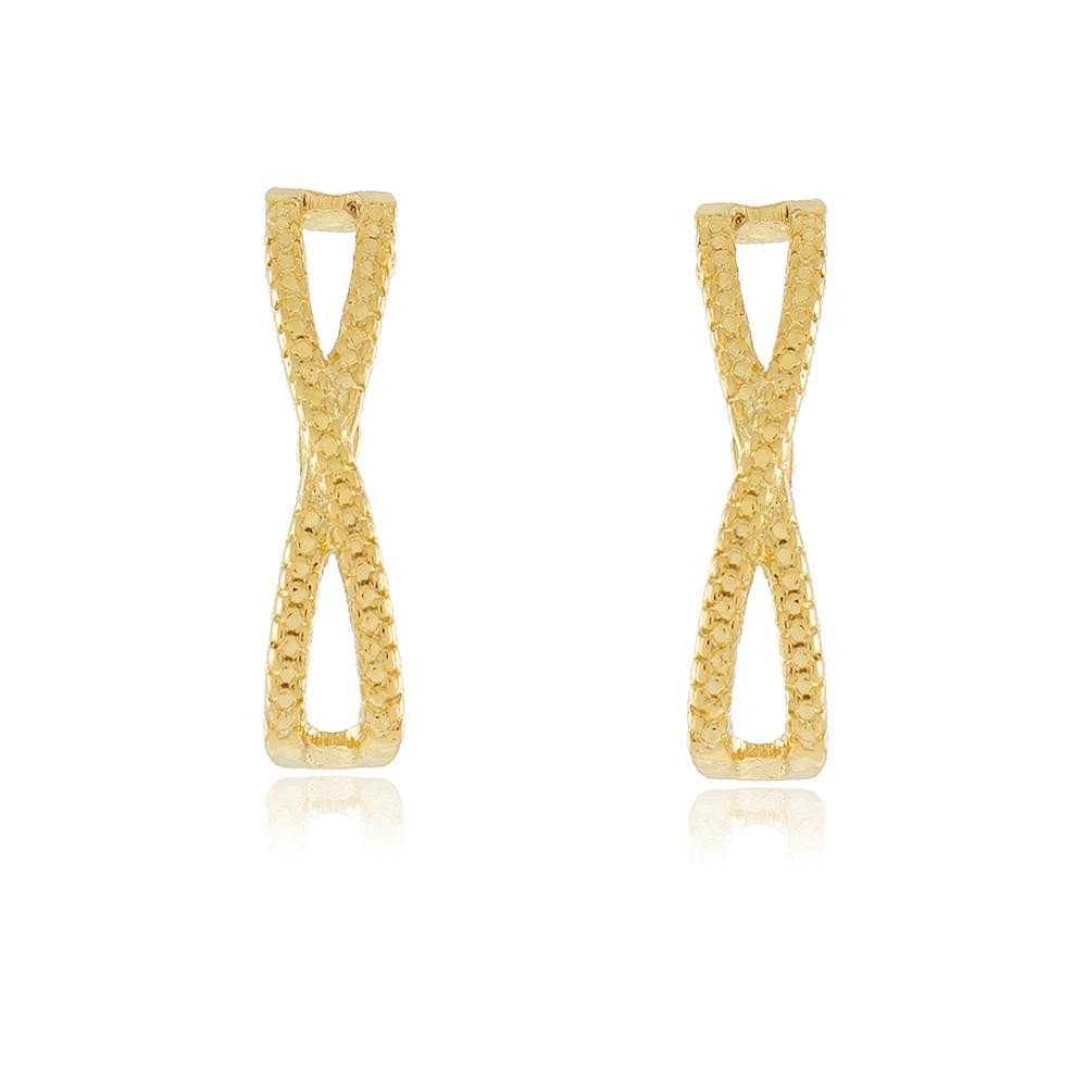 Brinco earhook banhado a ouro 18k 