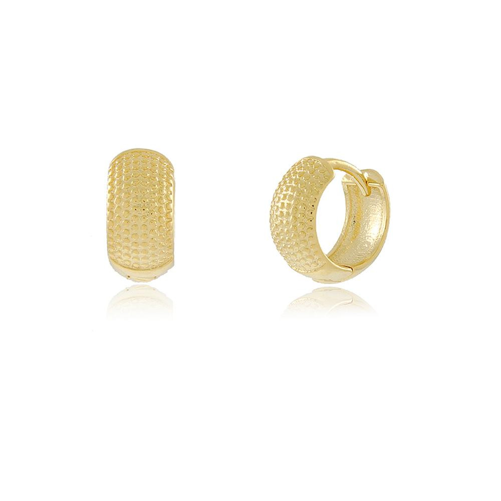 Brinco de argola pequena folheado a ouro 18k 