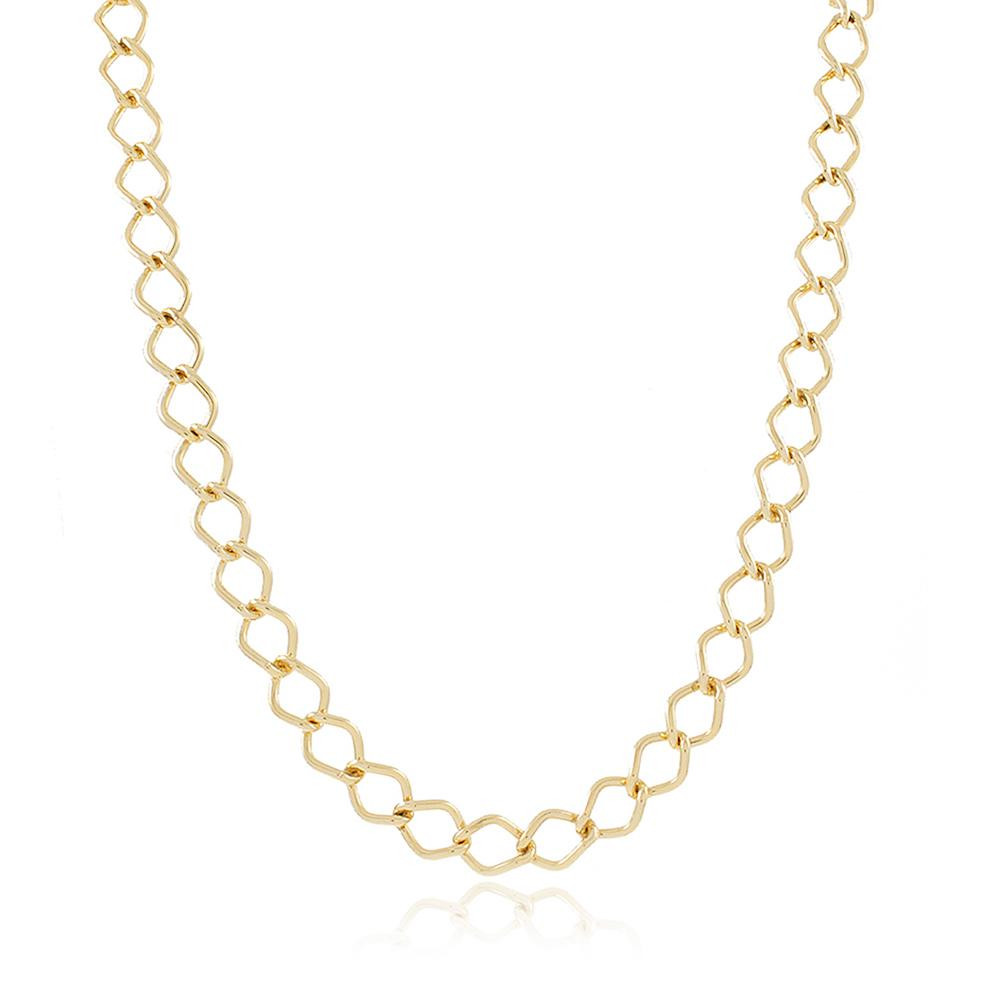 Colar com corrente de elos folheado a ouro 18k 