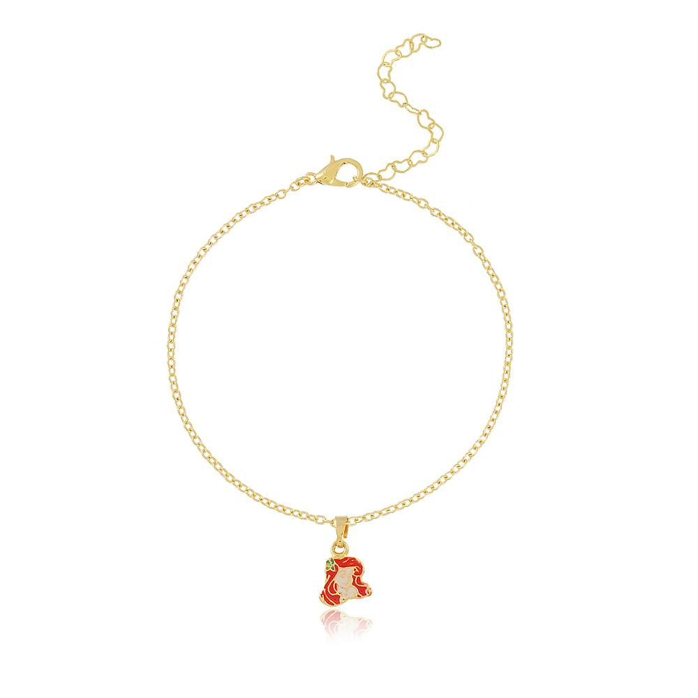 Colar infantil com pingente de princesa banhado a ouro 18k 