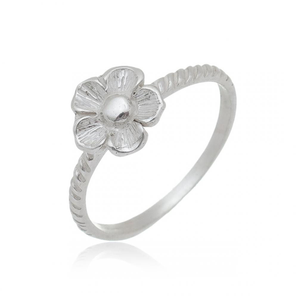 Anel de flor de prata 925