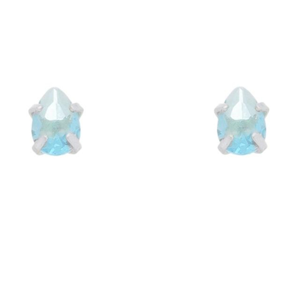 Brinco de gota cravejada de prata 925