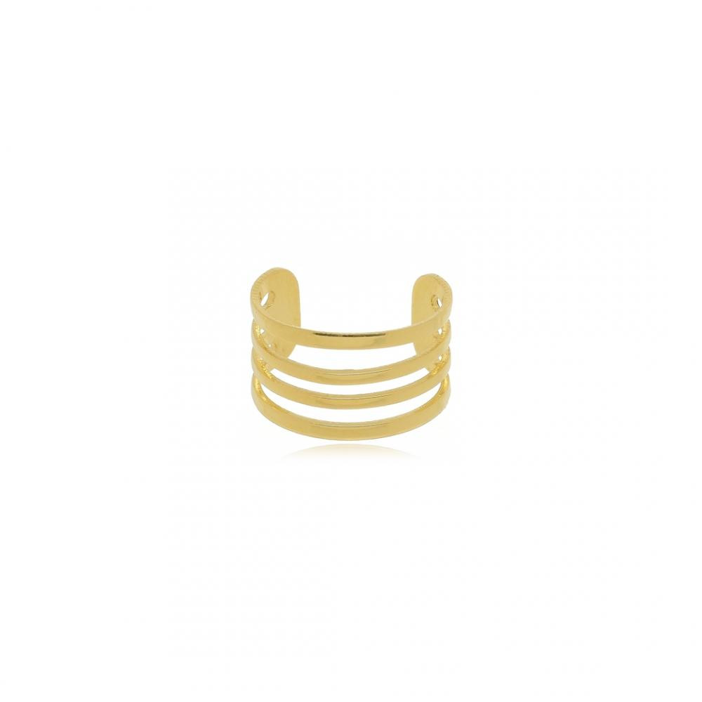 Piercing fake triplo banhado a ouro 18k