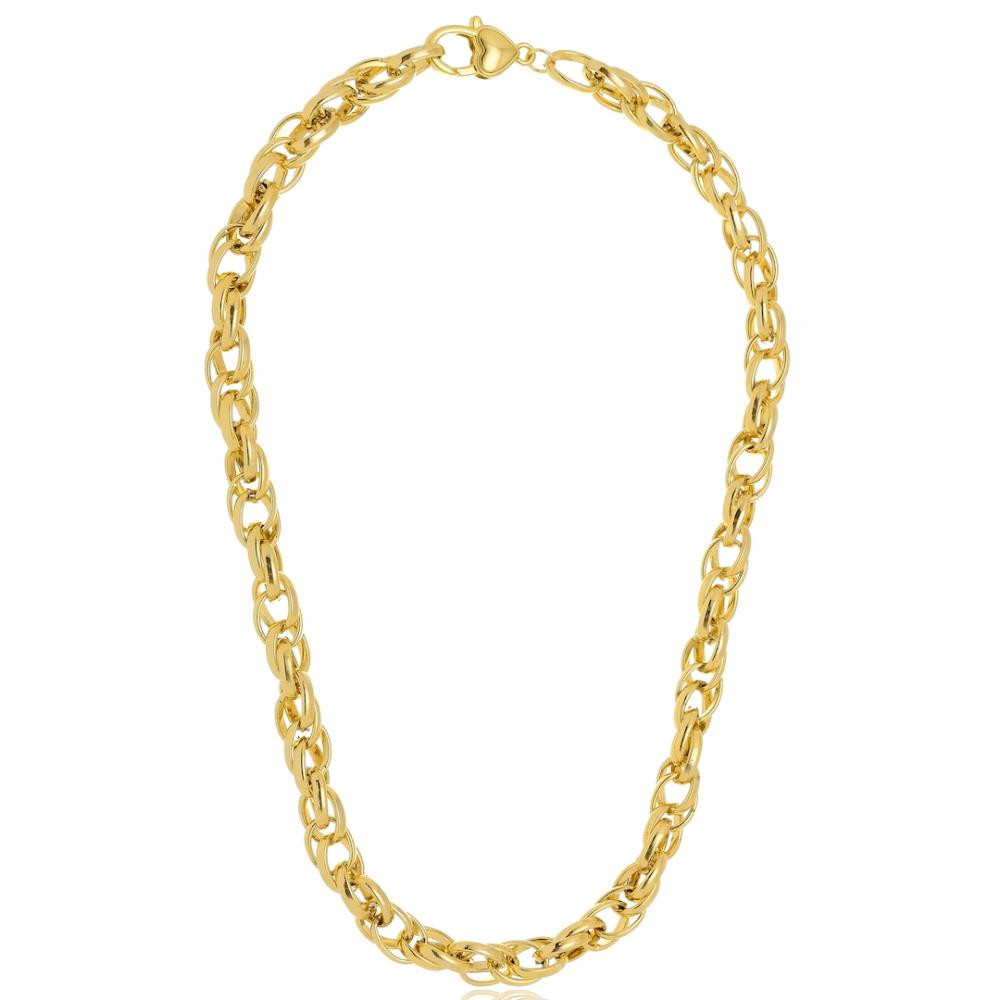 Colar Isabella com elos duplos banhado a ouro 18k