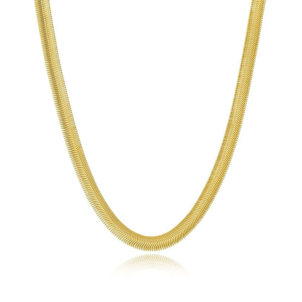 Colar malha tassia corrente grossa banhado a ouro 18k