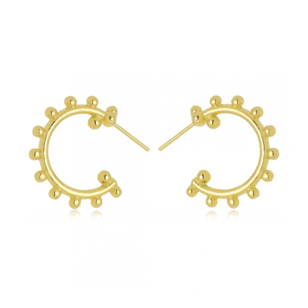 Brinco argola minimalista banhado em ouro 18k 
