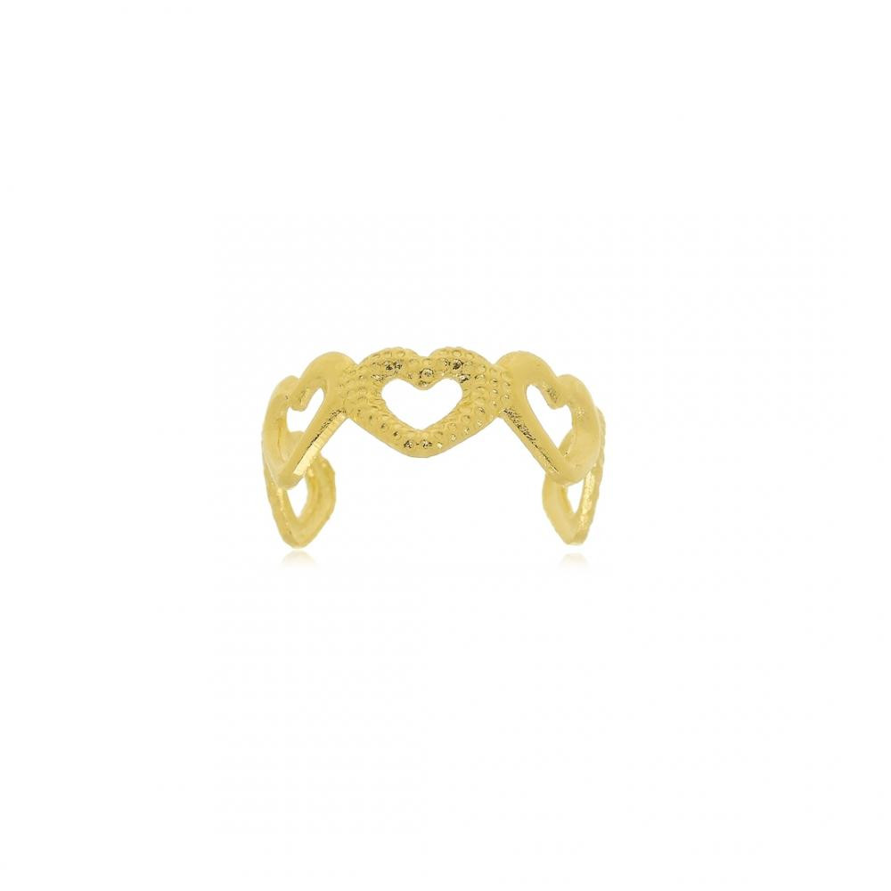 Piercing fake de coração banhado em ouro 18k