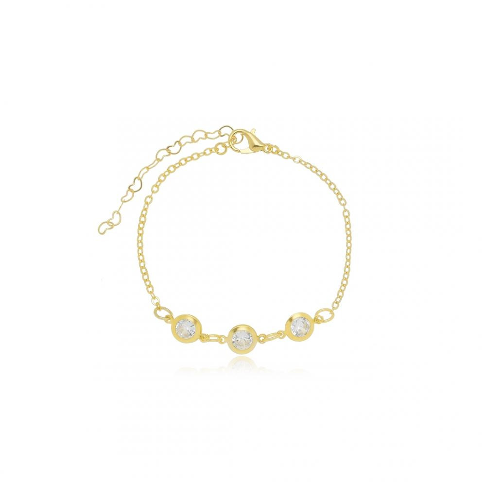 Pulseira de ponto de luz banhada em ouro 18k 
