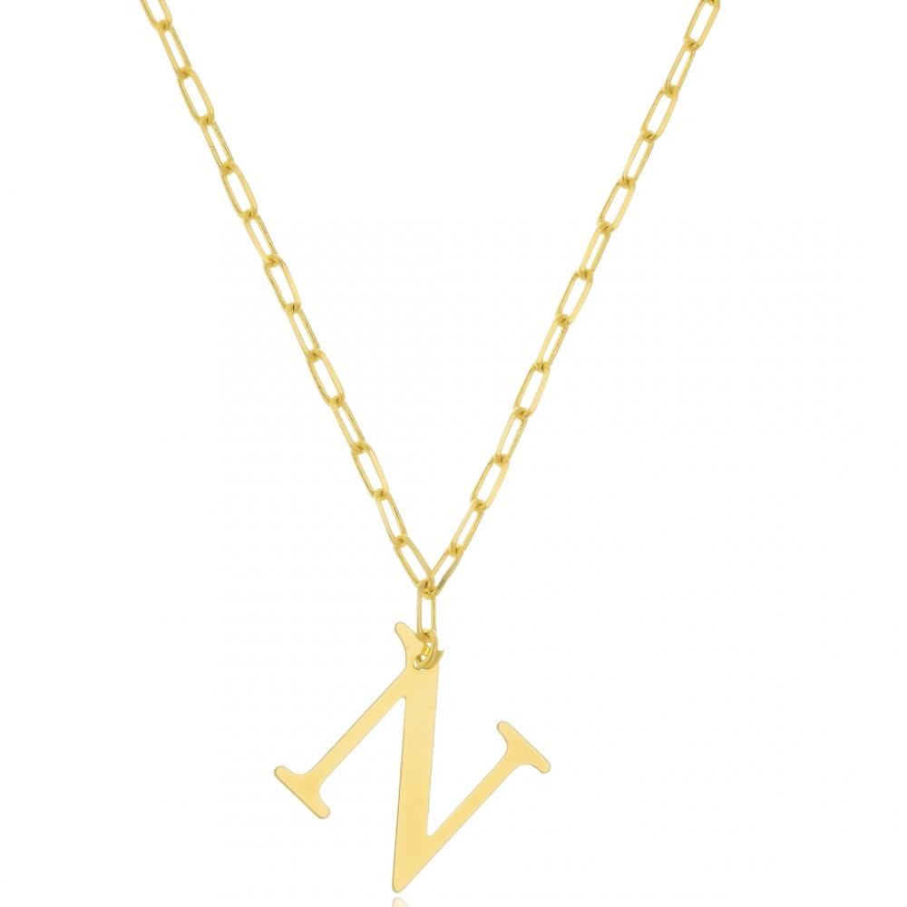 Colar personalizado com letra banhado a ouro 18k 