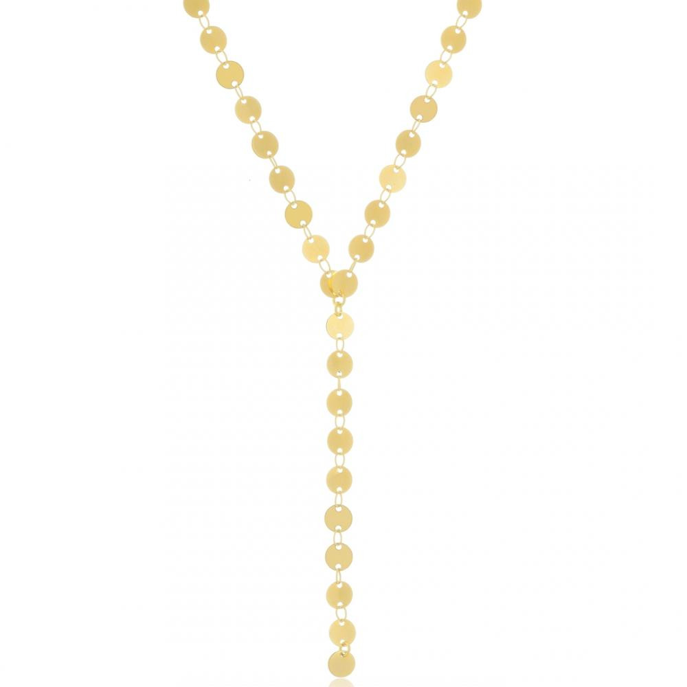 Colar Camila gravata de medalhas banhado a ouro 18k