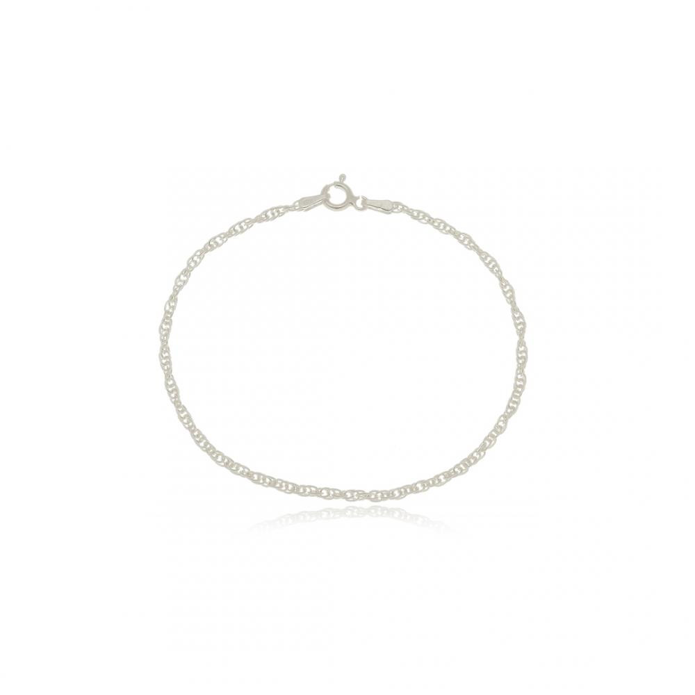Pulseira de elo duplo de prata 925
