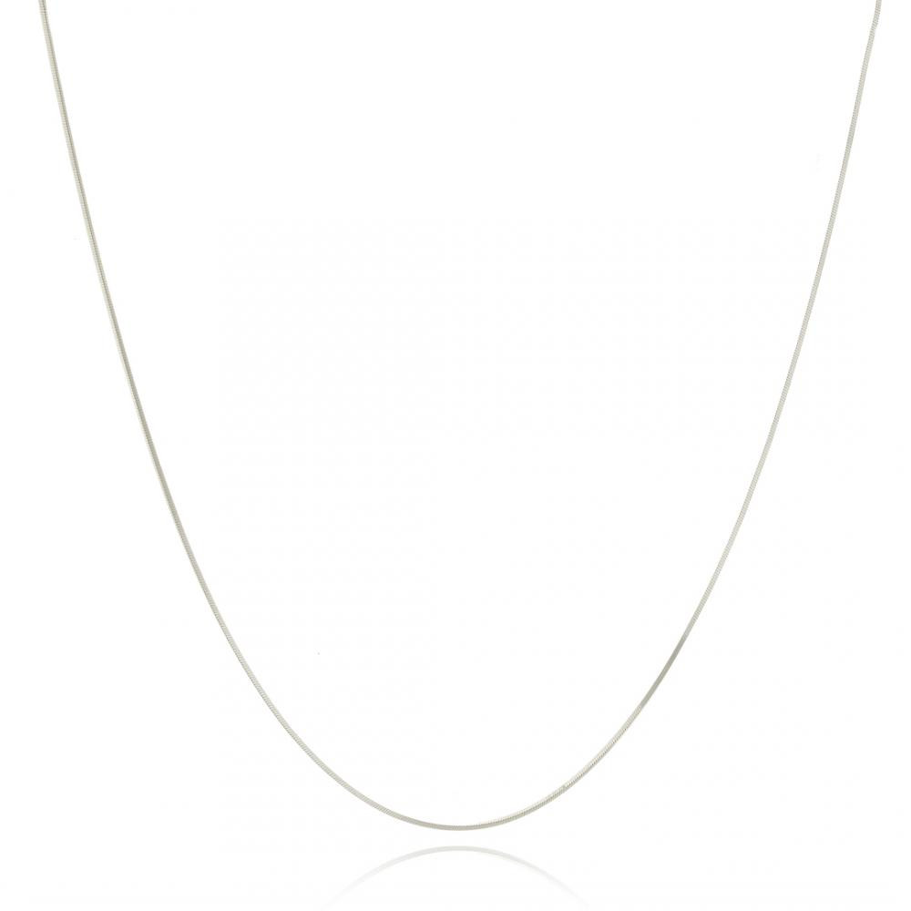 Colar com corrente fina laminada de prata 925