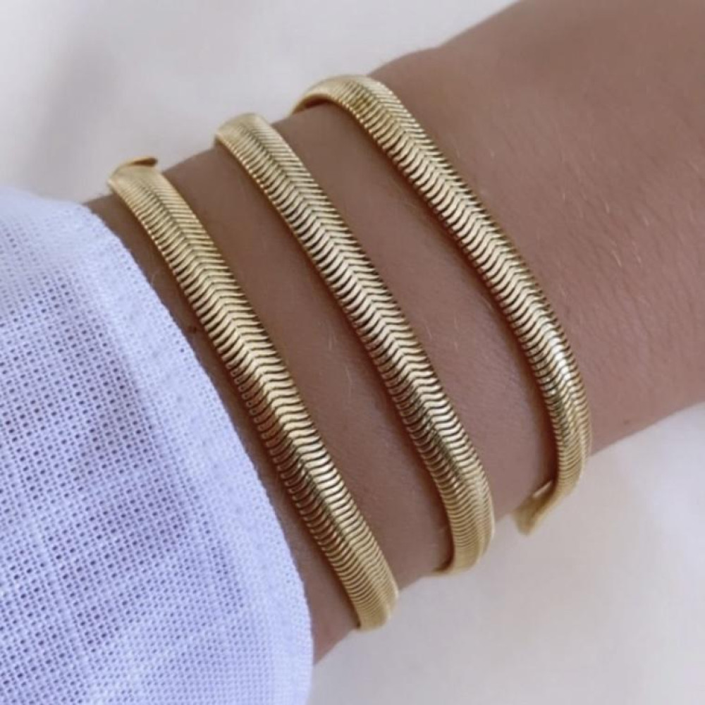 Pulseira Tassia de malha média banhada a ouro 18k