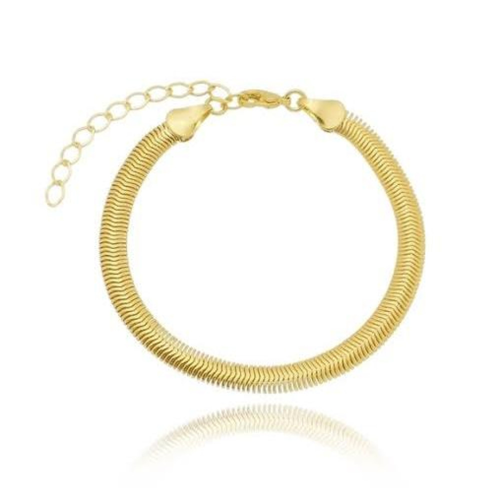 Pulseira Tassia de malha média banhada a ouro 18k