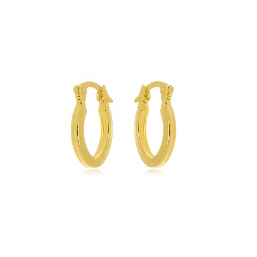 Brinco de argola pequena banhado a ouro 18k