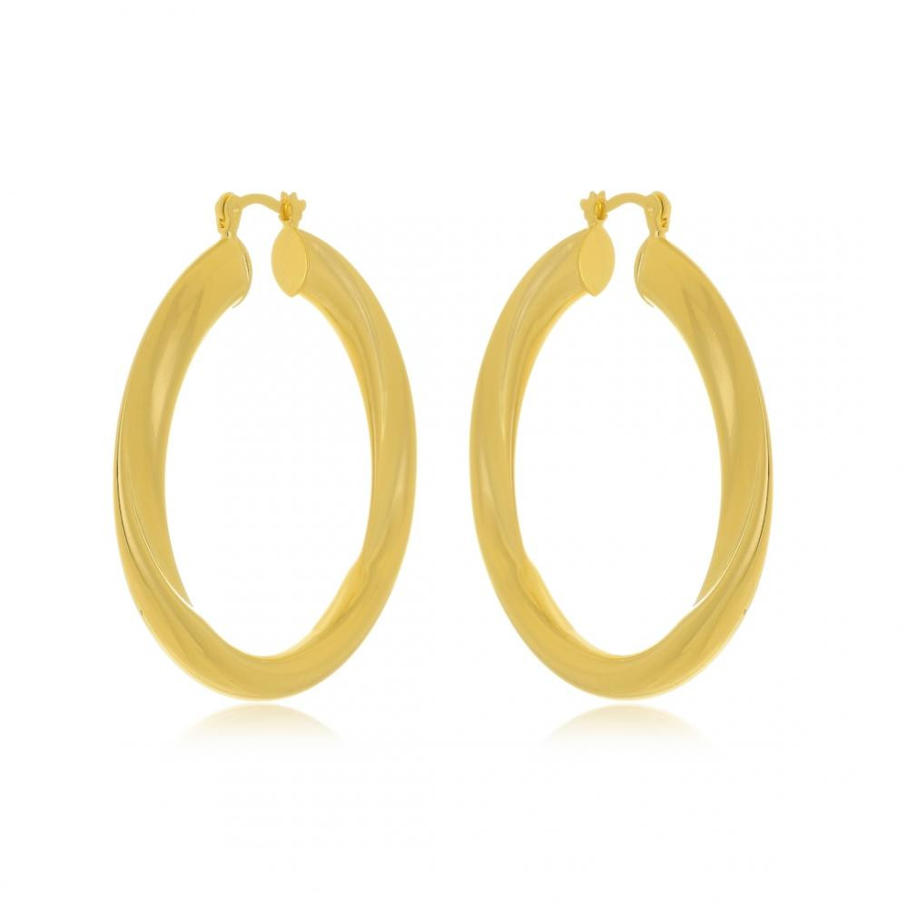 Brinco de argola grande banhado a ouro 18k