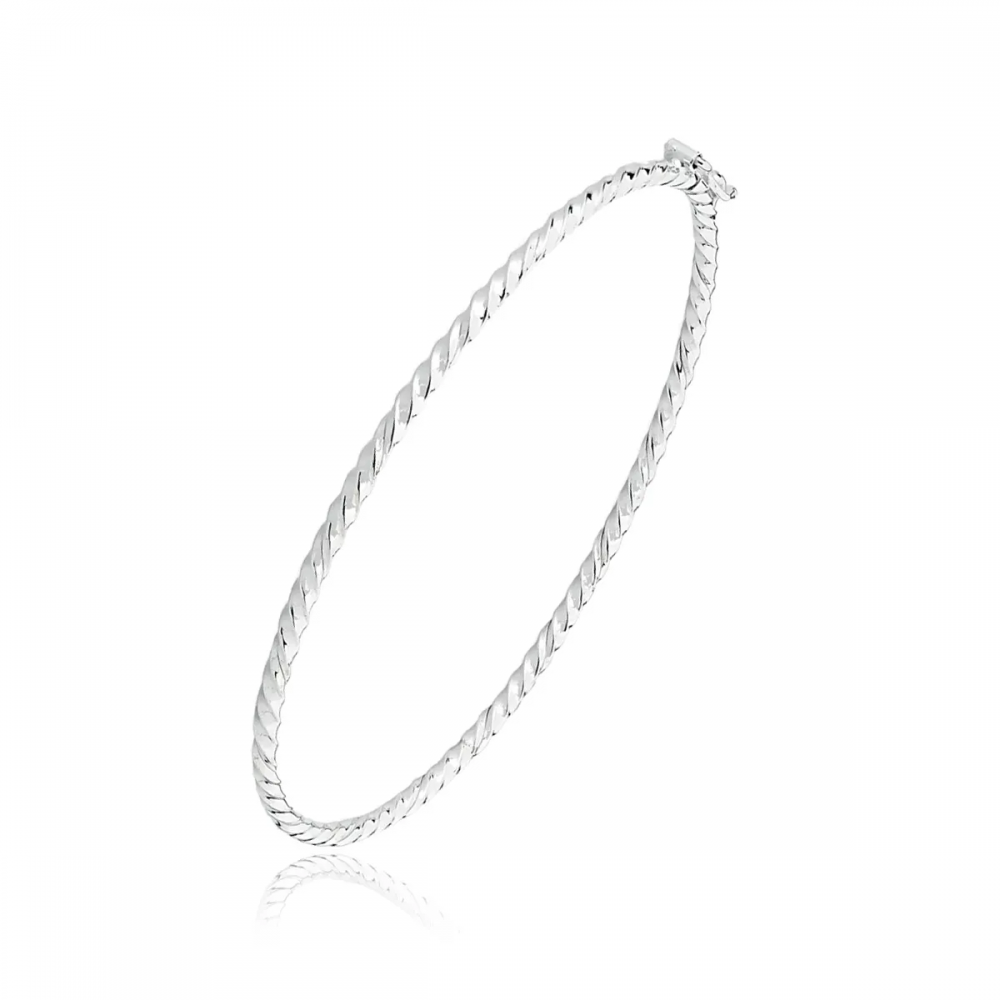 Bracelete aro torcido prata 925