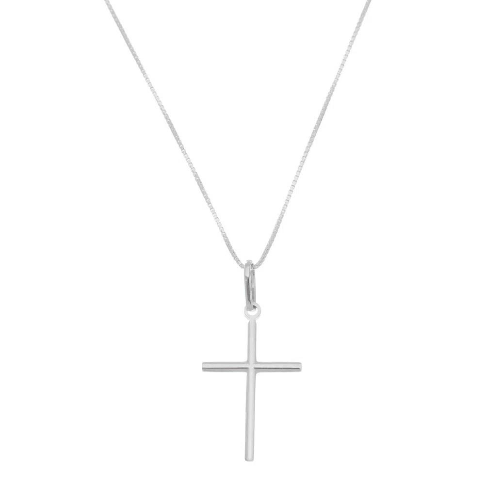 Colar de cruz na prata 925