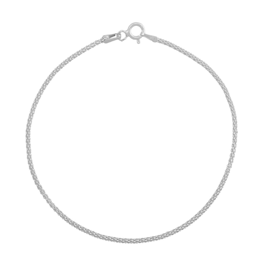 Pulseira corrente pipoca na prata 925