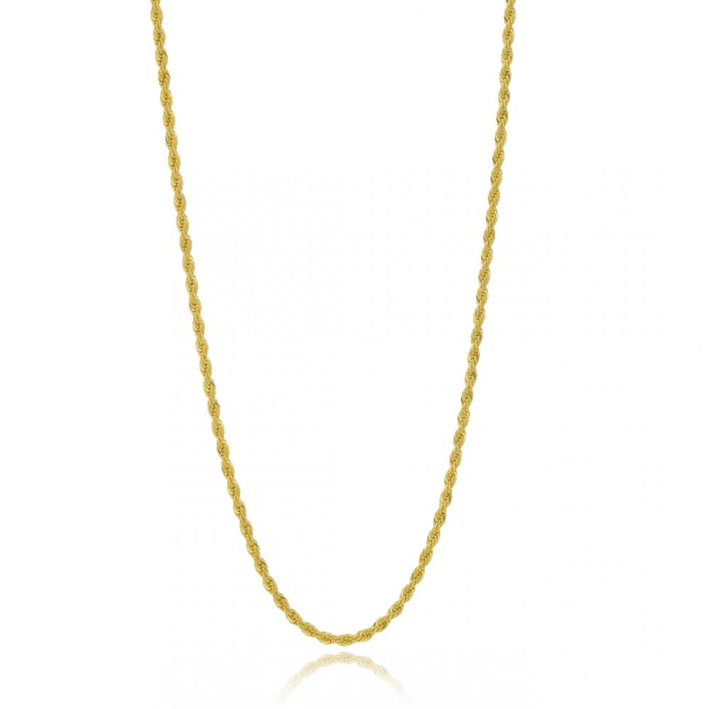 Corrente masculina cabo de aço banhada a ouro 18k