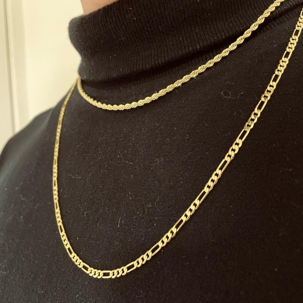 Corrente grumet masculina banhada a ouro 18k