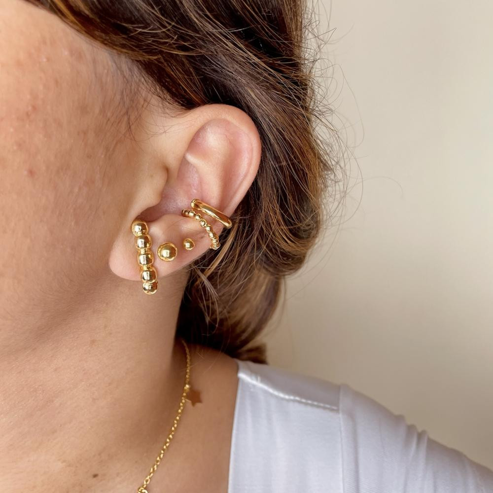  Piercing fake pequeno liso folheado a ouro 18k 