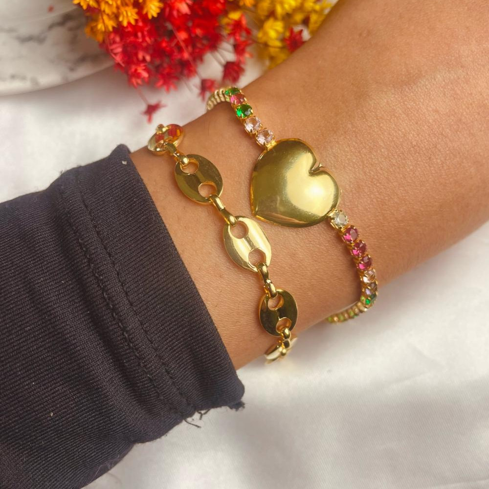 Pulseira lacre banhada a ouro 18k