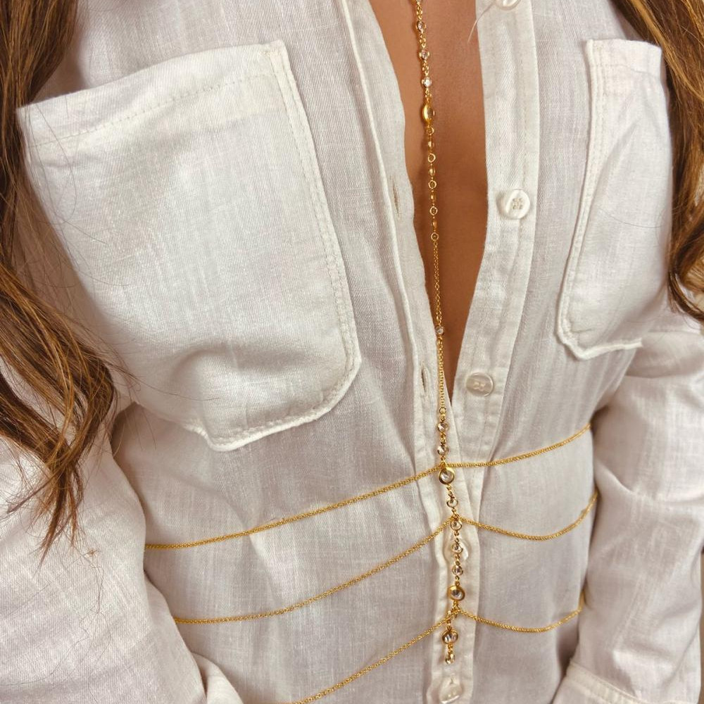 Body chain Thays banhado a ouro 18k