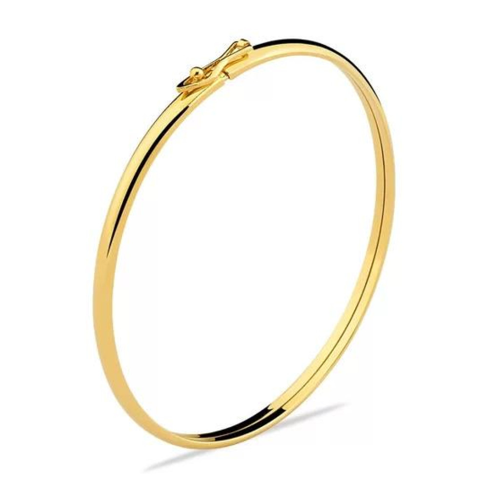 Pulseira bracelete liso banhado a ouro 18k