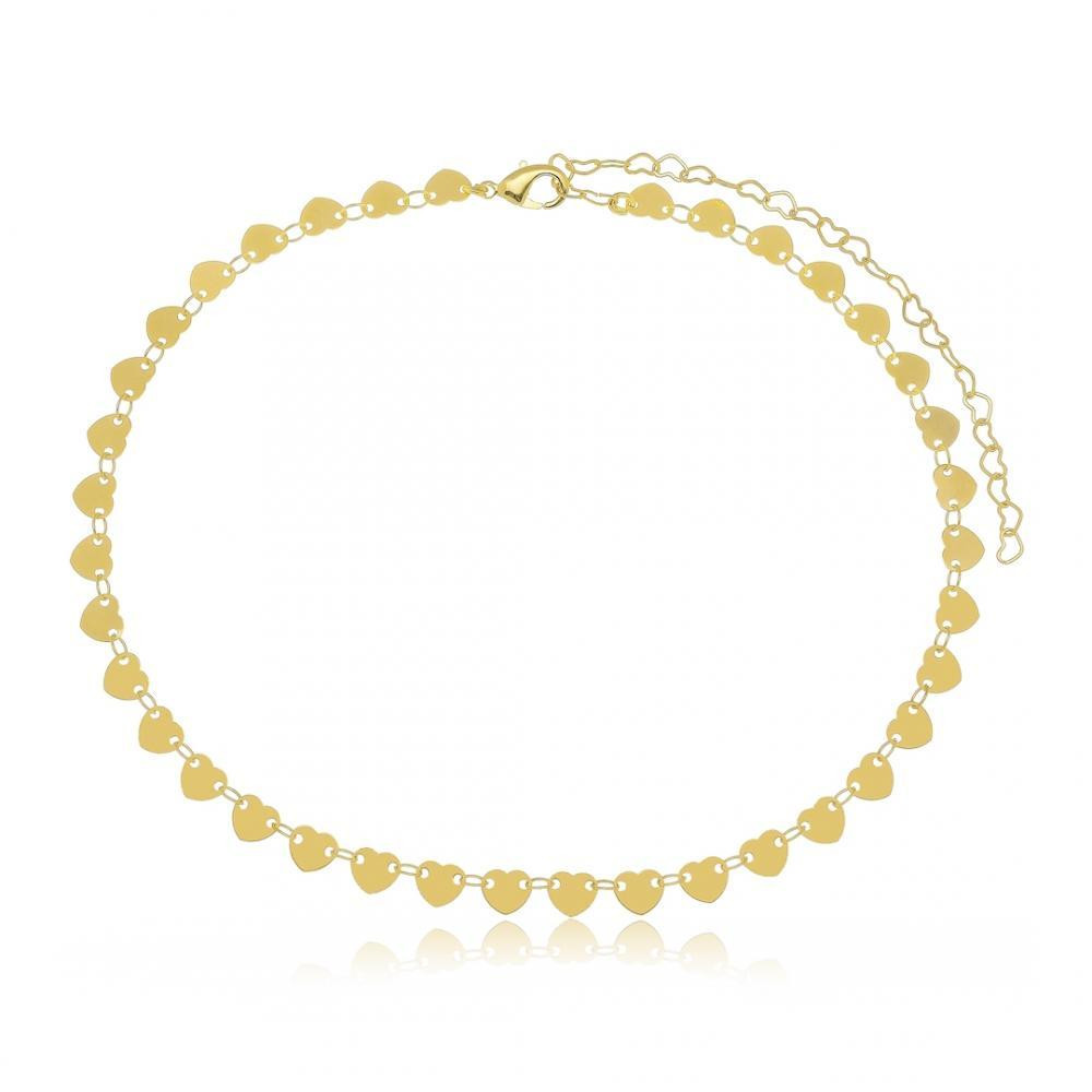 Pulseira infantil de coração banhado a ouro 18k