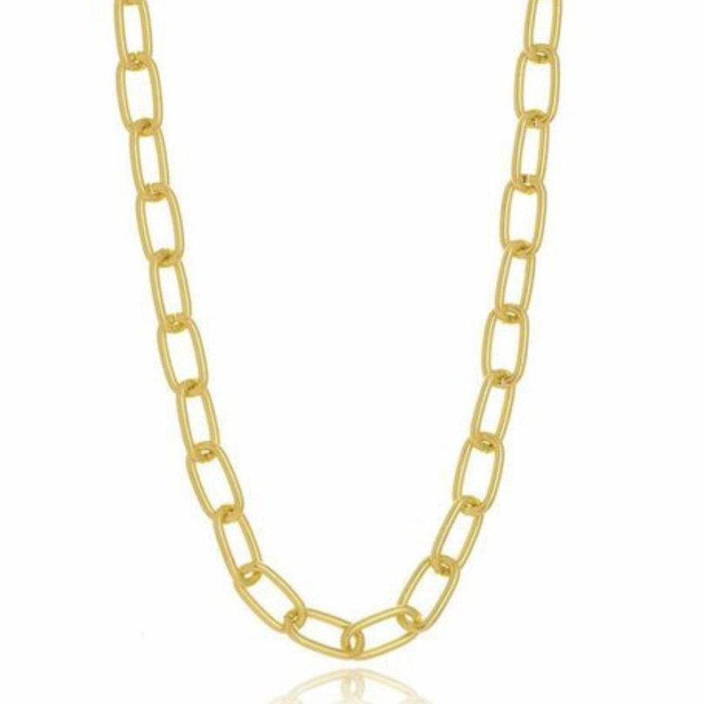 Colar Kim de elos grandes banhado a ouro 18k 