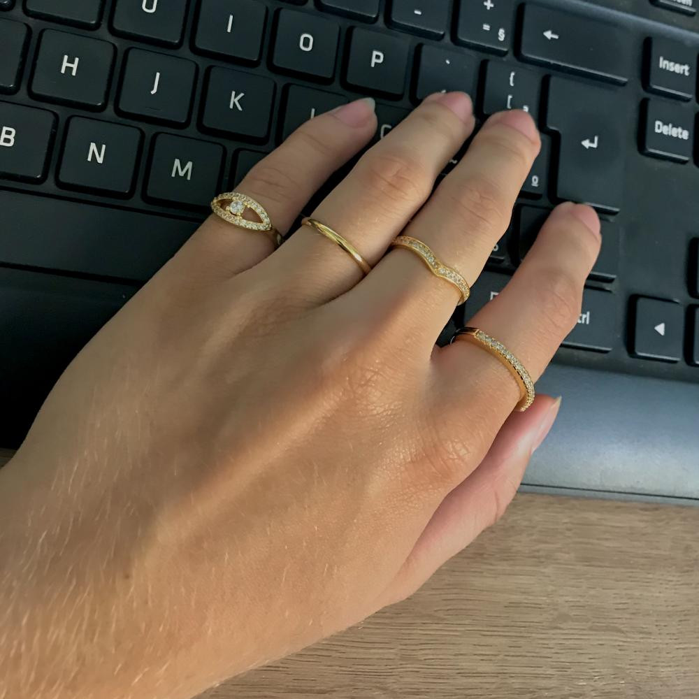 Aliança fina banhado no ouro 18k