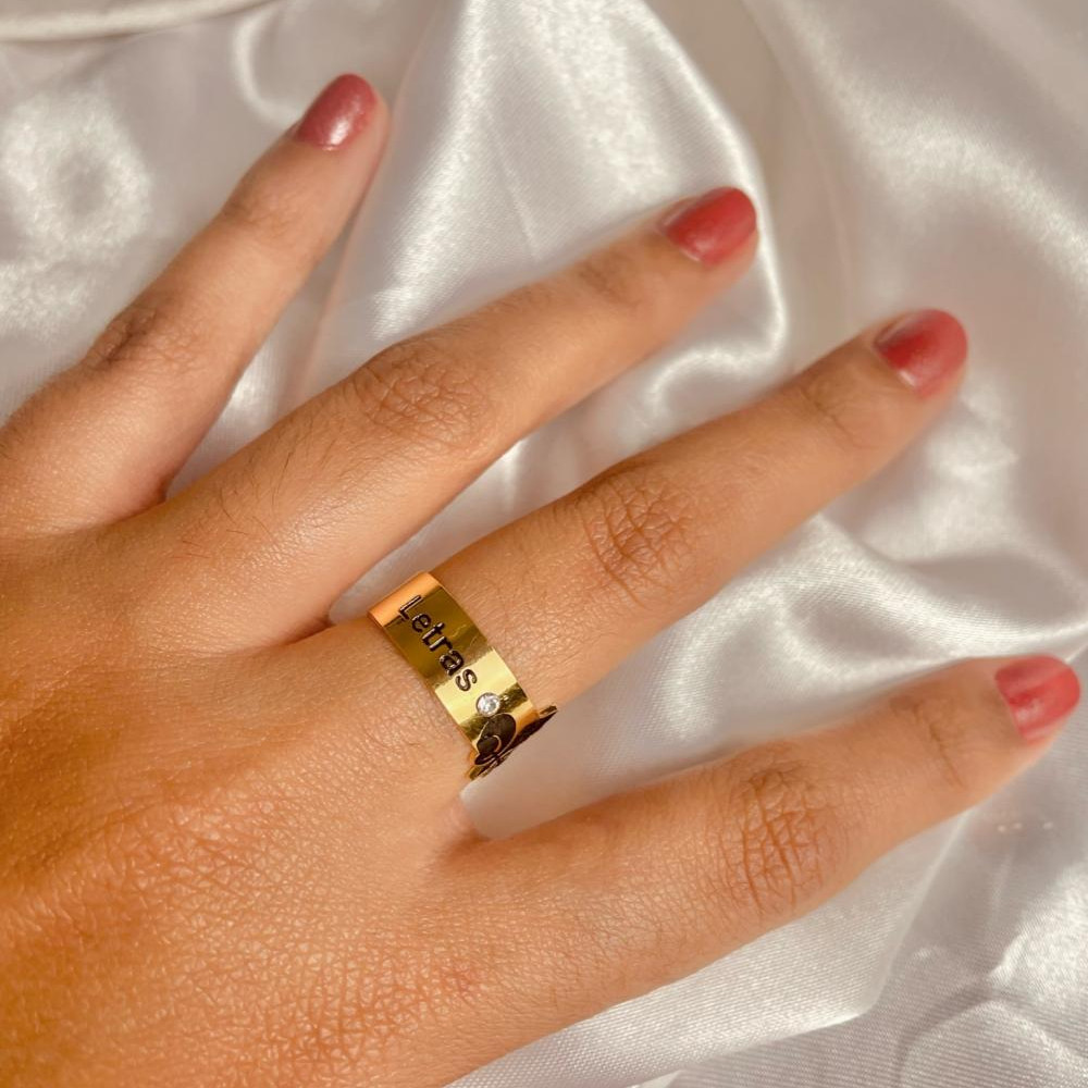 Anel personalizado profissão banhado no ouro 18k