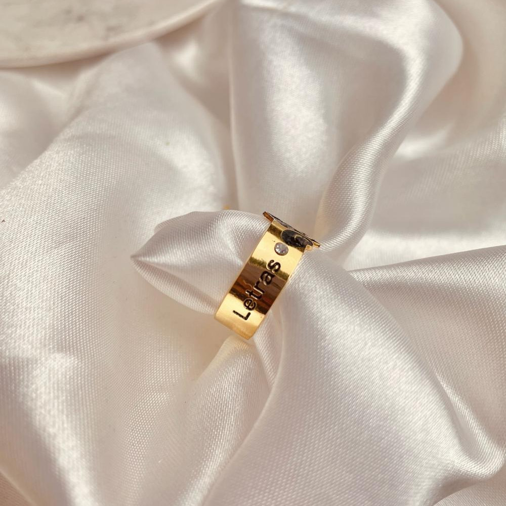 Anel personalizado profissão banhado no ouro 18k
