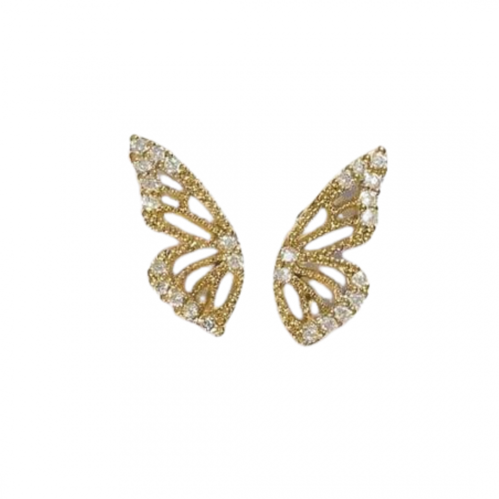 Brinco Manu borboleta banhado a ouro 18k