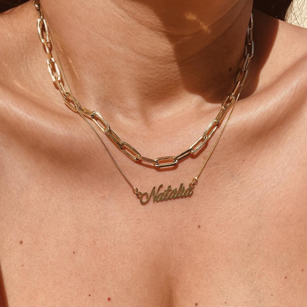 Colar Personalizado com nome banhado a ouro 18k