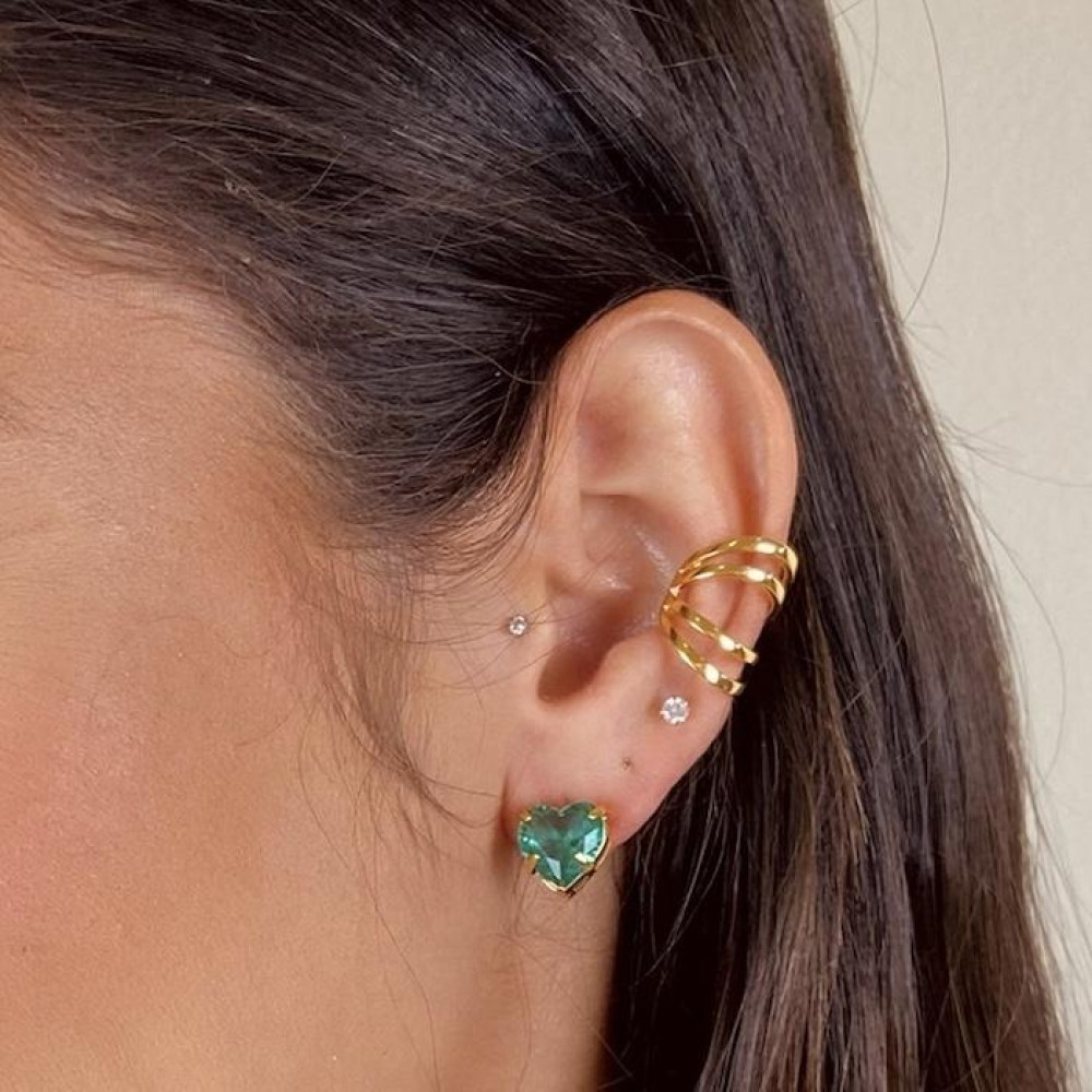 Piercing fake liso banhado a ouro 18k