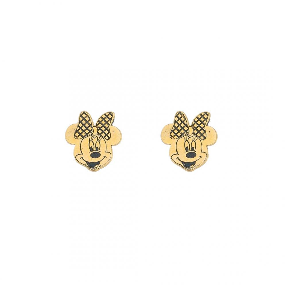 Brinco infantil Minnie banhado a ouro 18k 